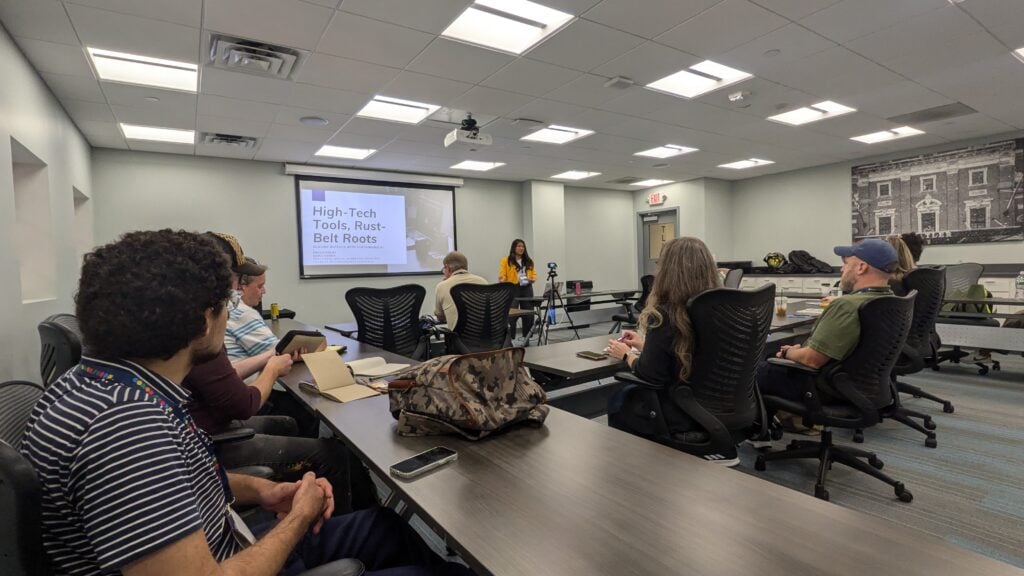 Marketing track conference room.
Marie Domon giving her her talk in front of a room of ColorCode attendees.